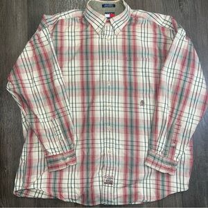 90s Tommy Hilfiger Ranger Red and Green Plaid Shirt